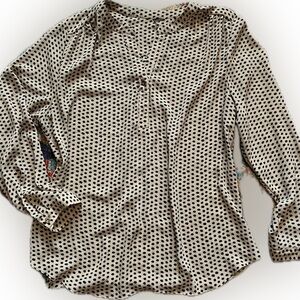 Black & Tan Starburst Polka Dot Blouse